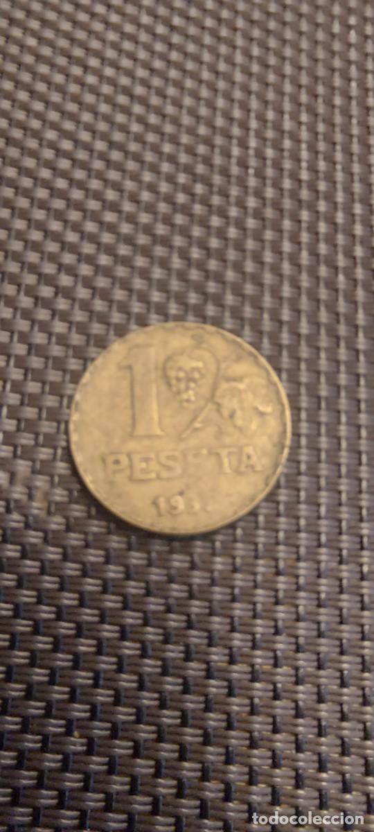 Monedas Rep&uacute;blica: Moneda 1 peseta 1937 - Foto 2