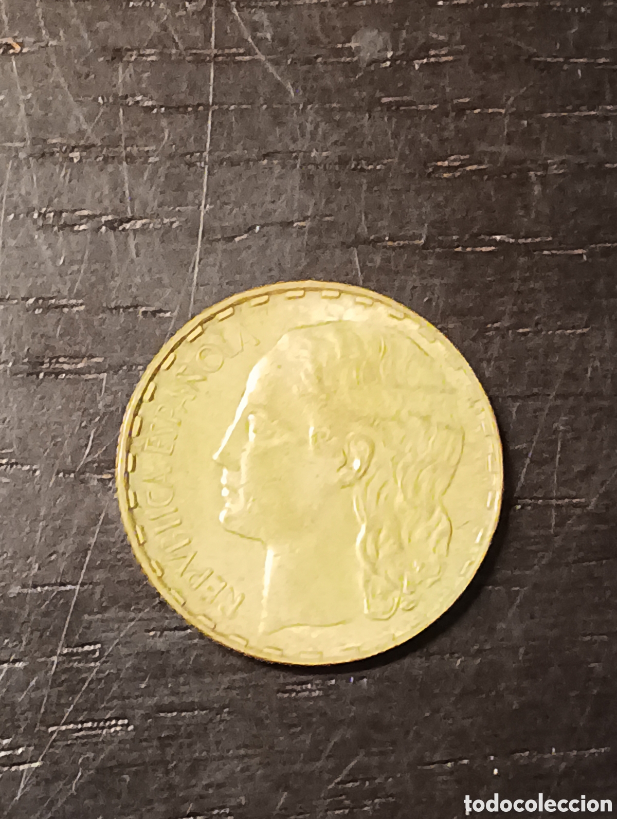 Monedas Rep&uacute;blica: Moneda de 1 peseta de 1937 - Foto 2