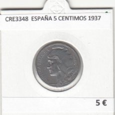 Monedas República: CRE3348 MONEDA ESPAÑA 5 CENTIMOS 1937 MBC