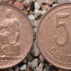 Monedas República: 50 CÉNTIMOS. II REPÚBLICA. 1937. 3-6* SC. BELLISIMA