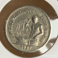 Monedas República: 50 CÉNTIMOS 1937. CONSEJO DE SANTANDER; PALENCIA , BURGOS