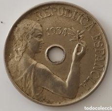 Monedas República: MONEDA DE 25 CÉNTIMOS 1934