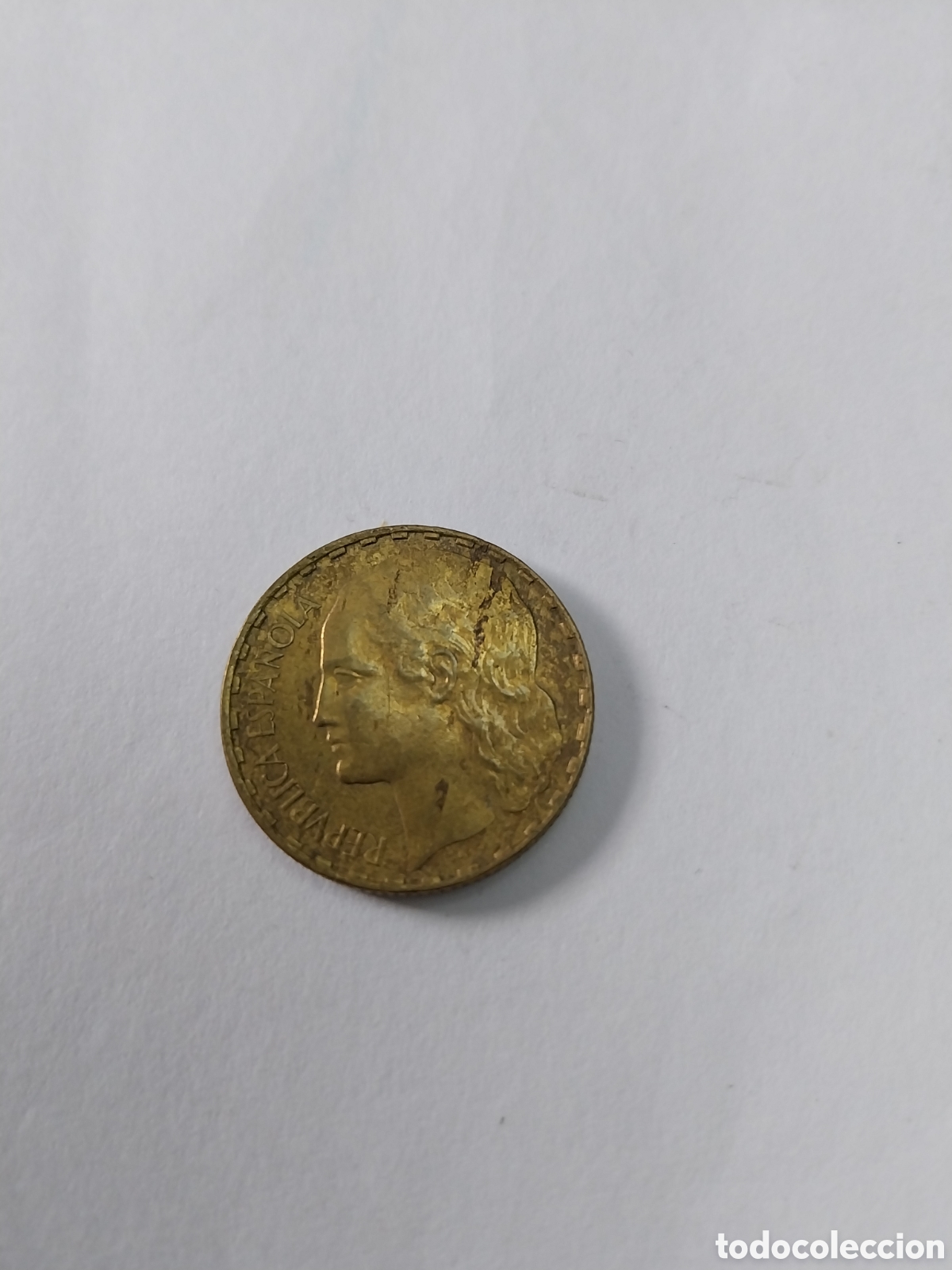 Monedas Rep&uacute;blica: 1 peseta 1937 - Foto 2