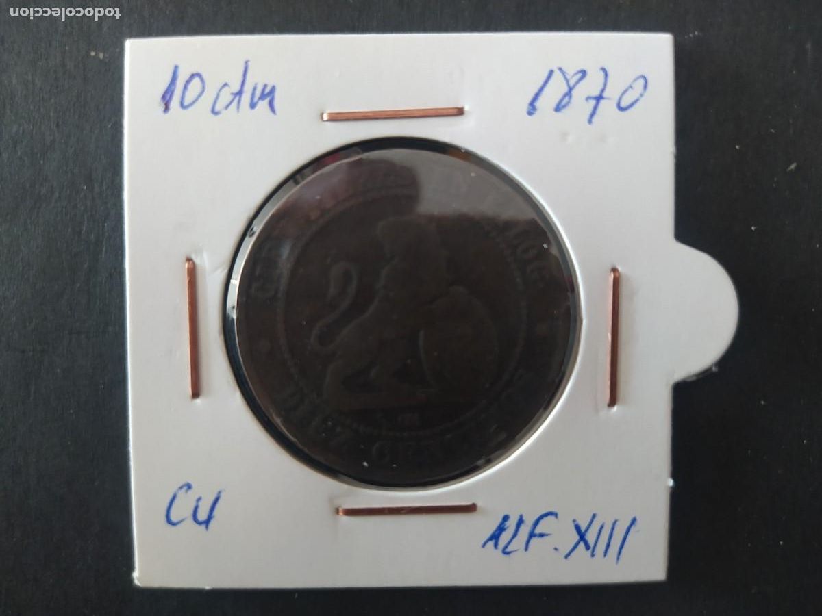 Monedas Rep&uacute;blica: 10 C&Eacute;NTIMOS 1870 - Foto 1