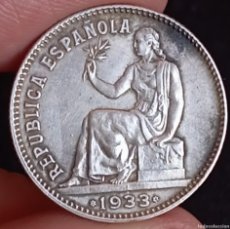 Monedas República: 1 PESETA 1933 3*4* (EBC)