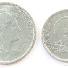 Monedas República: 1 Y 2 PESETAS 1937. GOBIERNO DE EUZKADI. MBC + .