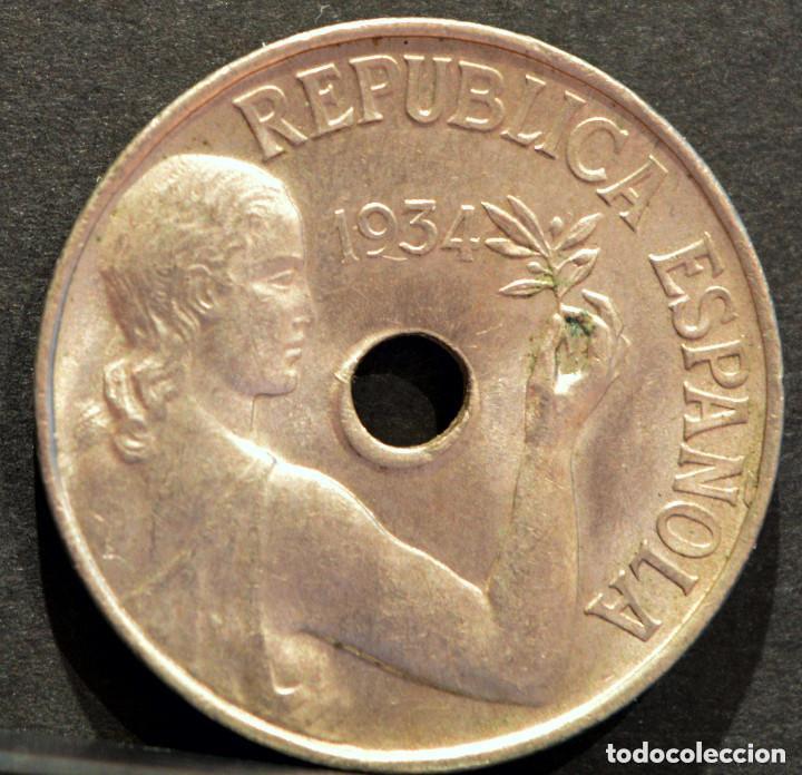Monedas Rep&uacute;blica: 25 CENTIMOS 1934 REPUBLICA ESPA&Ntilde;A - Foto 1