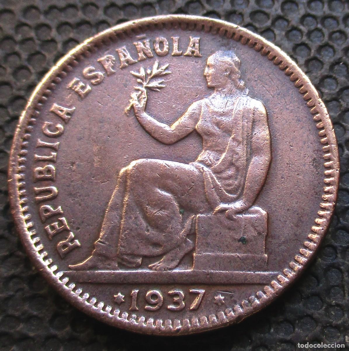 Monedas Rep&uacute;blica: 50 CENTIMOS 1937 - II Republica- Ref. 2 - Foto 1