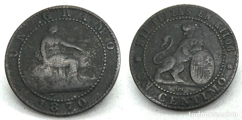 Monedas Rep&uacute;blica: Moneda de 1 c&eacute;ntimo de 1870 de la 1&ordf; rep&uacute;blica - Foto 1