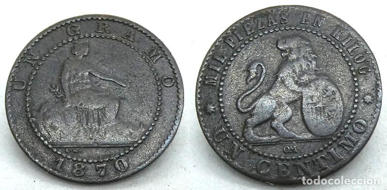 Monedas Rep&uacute;blica: Moneda de 1 c&eacute;ntimo de 1870 de la 1&ordf; rep&uacute;blica - Foto 1