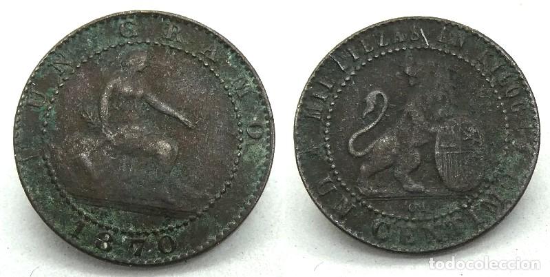 Monedas Rep&uacute;blica: Moneda de 1 c&eacute;ntimo de 1870 de la 1&ordf; rep&uacute;blica - Foto 1