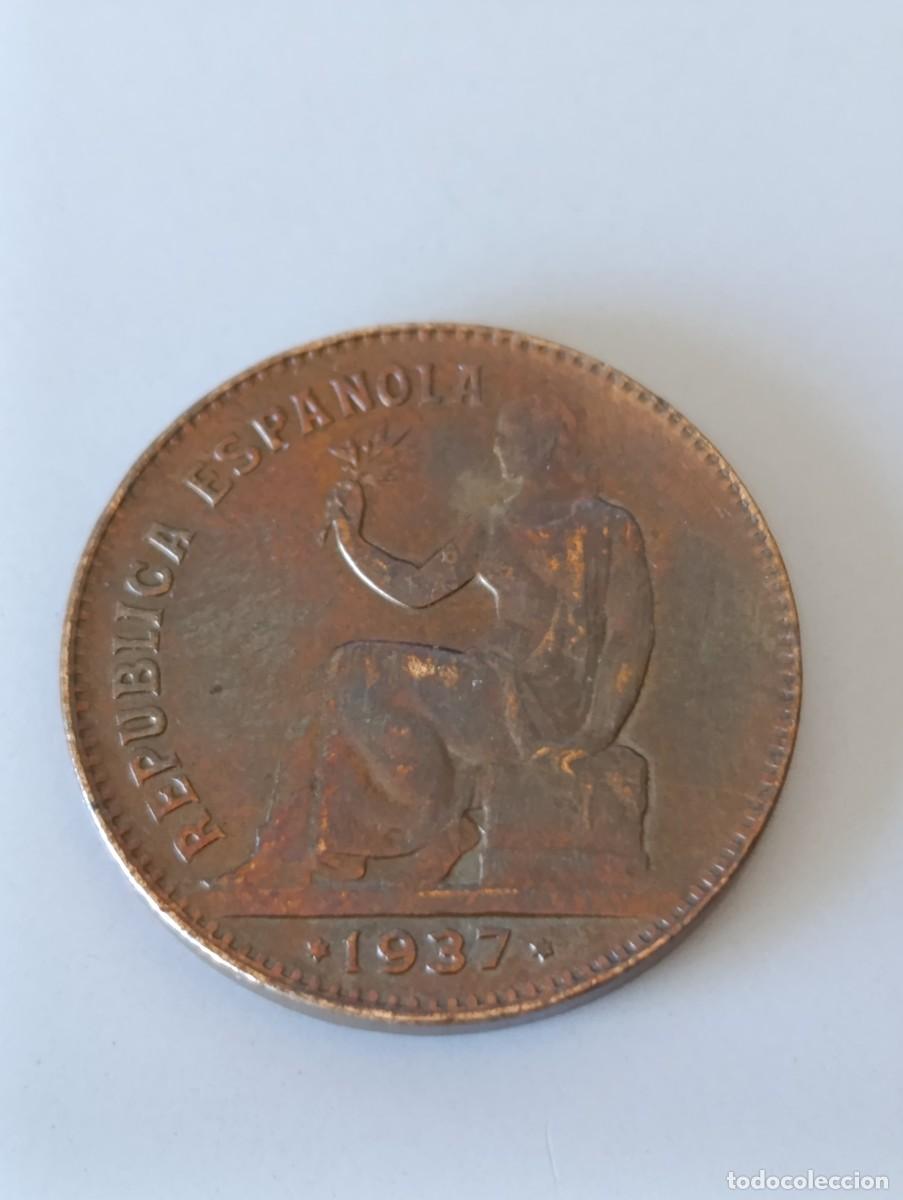 Monedas Rep&uacute;blica: Moneda cobre 50 c&eacute;ntimos de 1937 - Foto 1