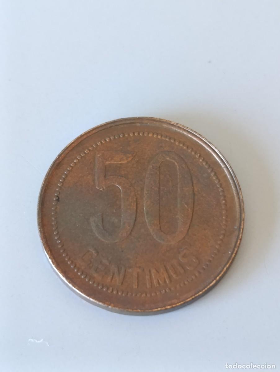 Monedas Rep&uacute;blica: Moneda cobre 50 c&eacute;ntimos de 1937 - Foto 2