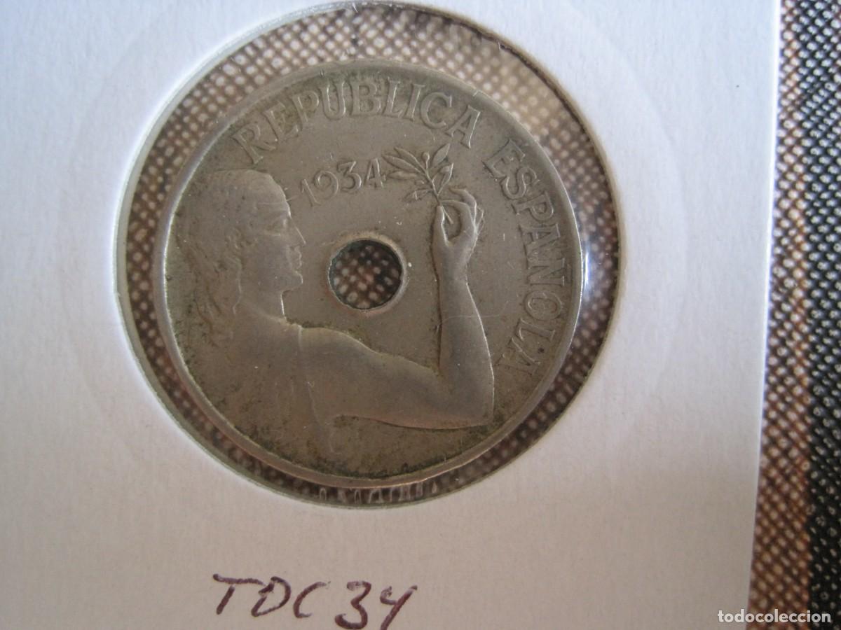 Monedas Rep&uacute;blica: 25 C&Eacute;NTIMOS DE 1934 II REP&Uacute;BLICA - Foto 1