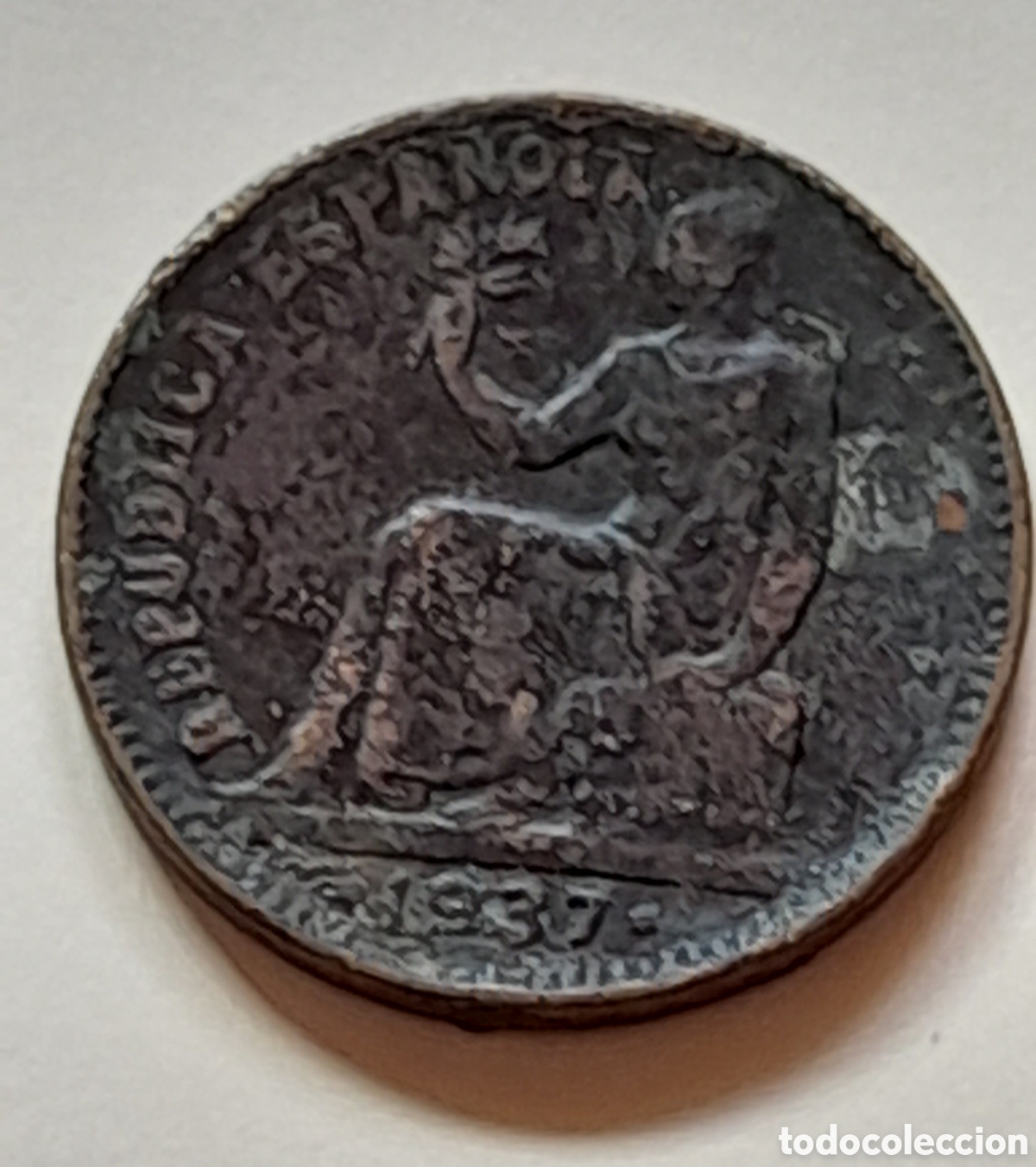 Monedas Rep&uacute;blica: A&ntilde;o 1937 , moneda de 50 centimos - Foto 1