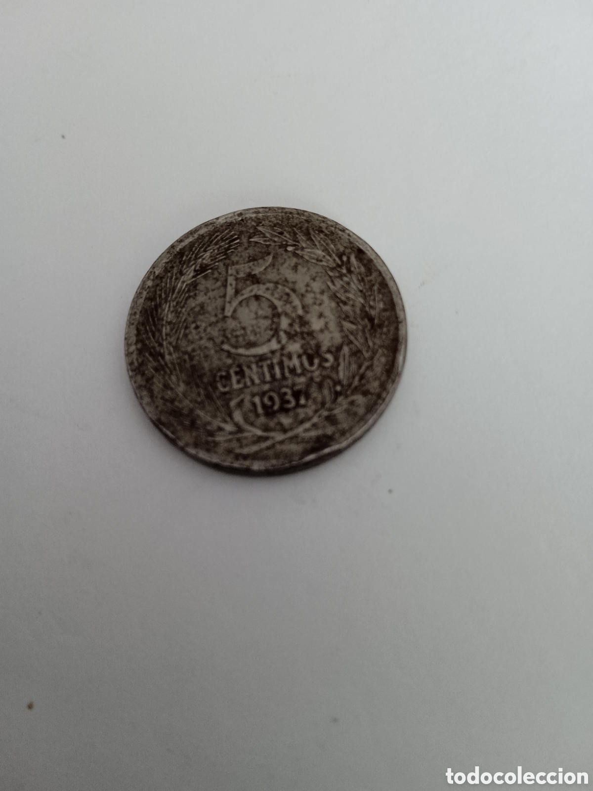 Monedas Rep&uacute;blica: Republica 5 c&eacute;ntimos 1937 - Foto 2