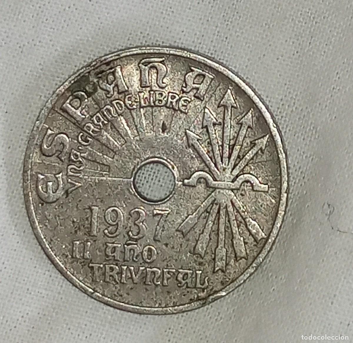 Monedas Rep&uacute;blica: Monedas espa&ntilde;olas 25 CTS de 1937 - Foto 2