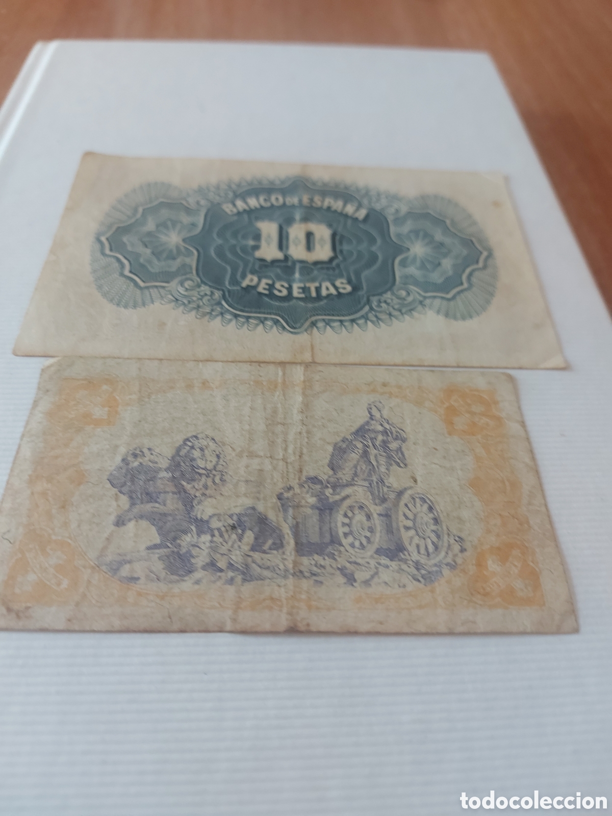 Monedas Rep&uacute;blica: 2billetes de Espa&ntilde;a1y10 - Foto 2