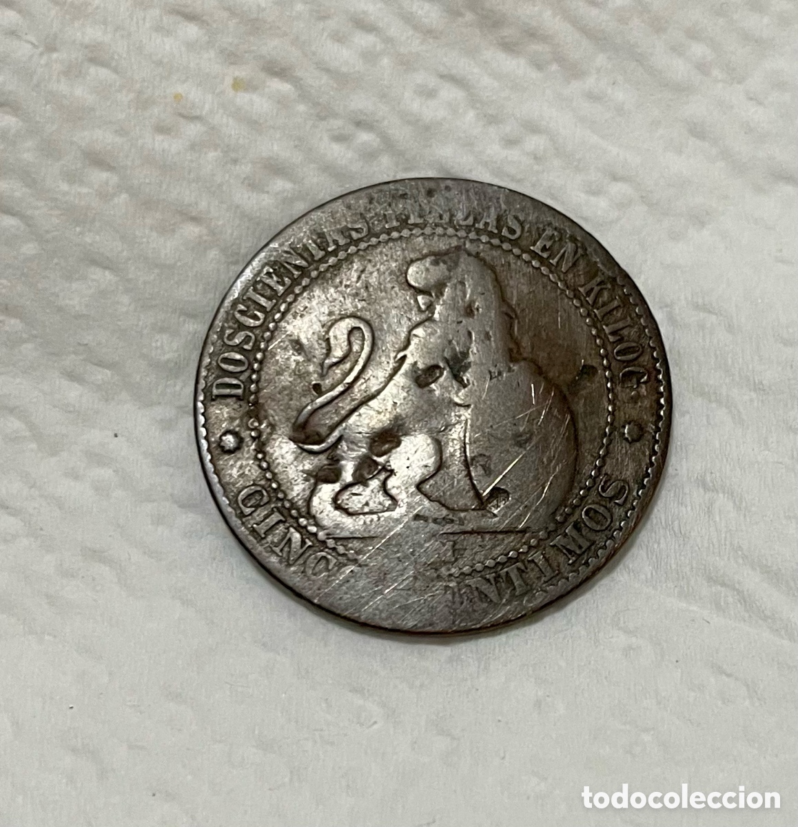Monedas Rep&uacute;blica: MONEDA, ESPA&Ntilde;A, PROVISIONAL 5 Centimos - 1870 - Foto 6