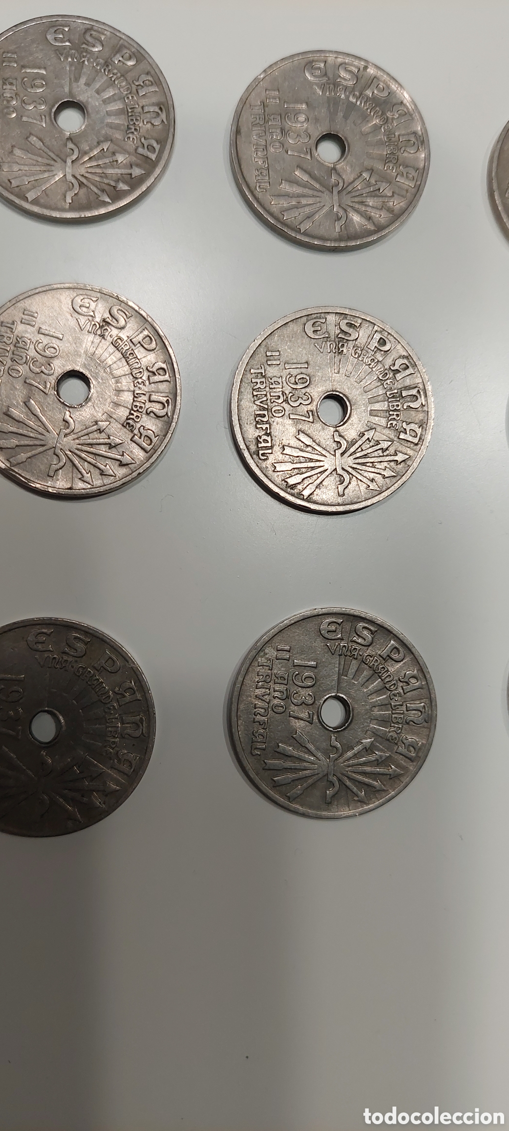 Monedas Rep&uacute;blica: 19 monedas II a&ntilde;o 1937 - Foto 4
