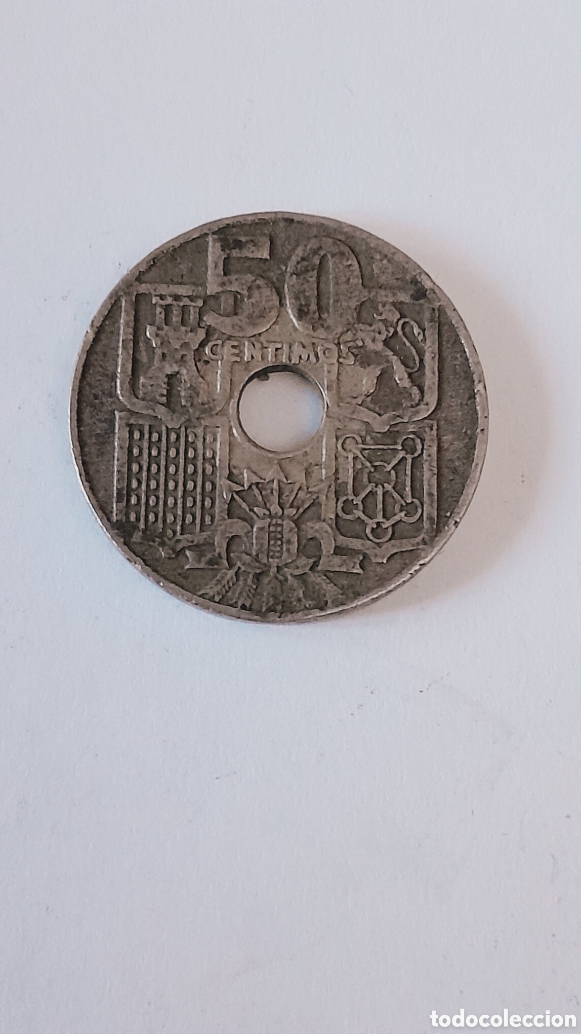 Monedas Rep&uacute;blica: Espa&ntilde;a 50 centimos 1949 - Foto 2