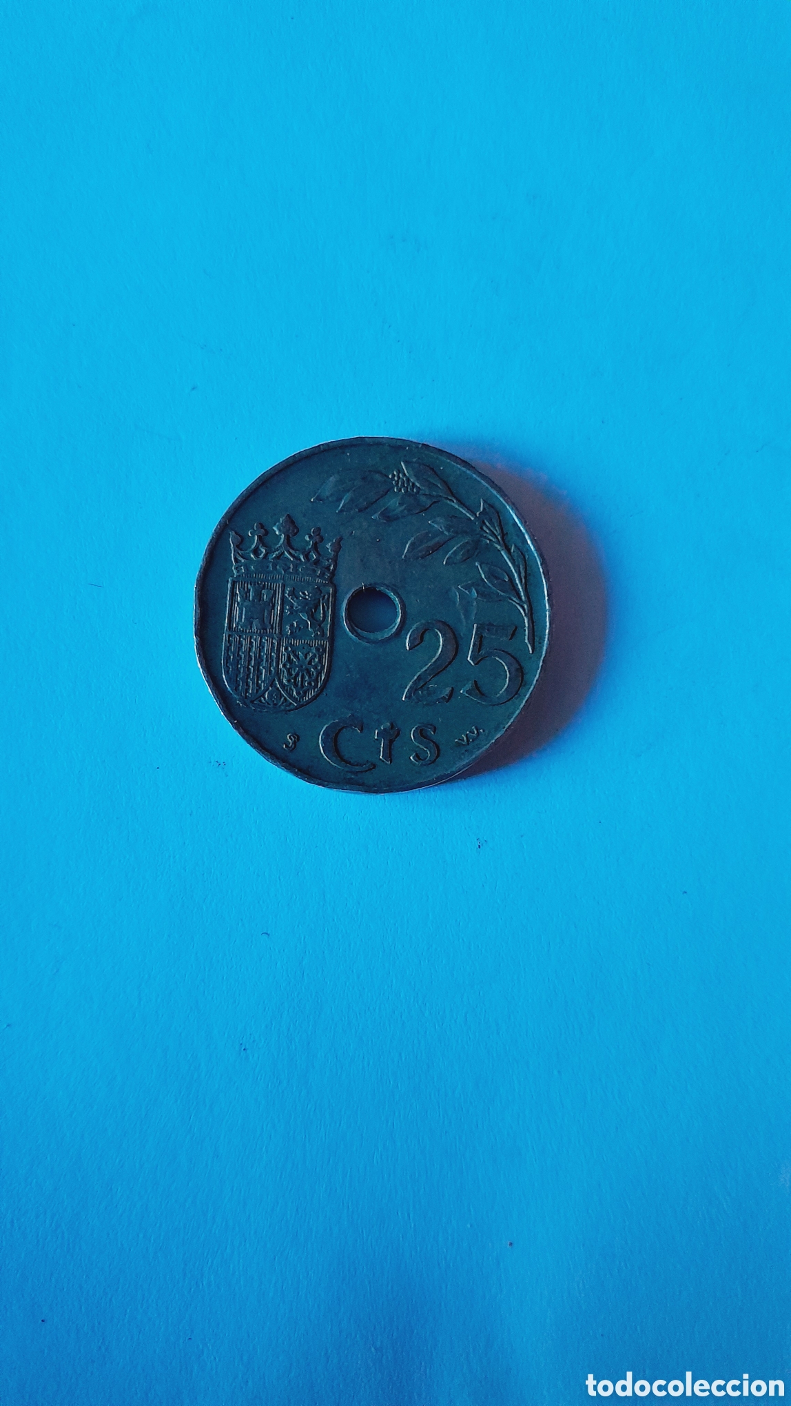 Monedas Rep&uacute;blica: Espa&ntilde;a 25 centimos 1937 - Foto 1