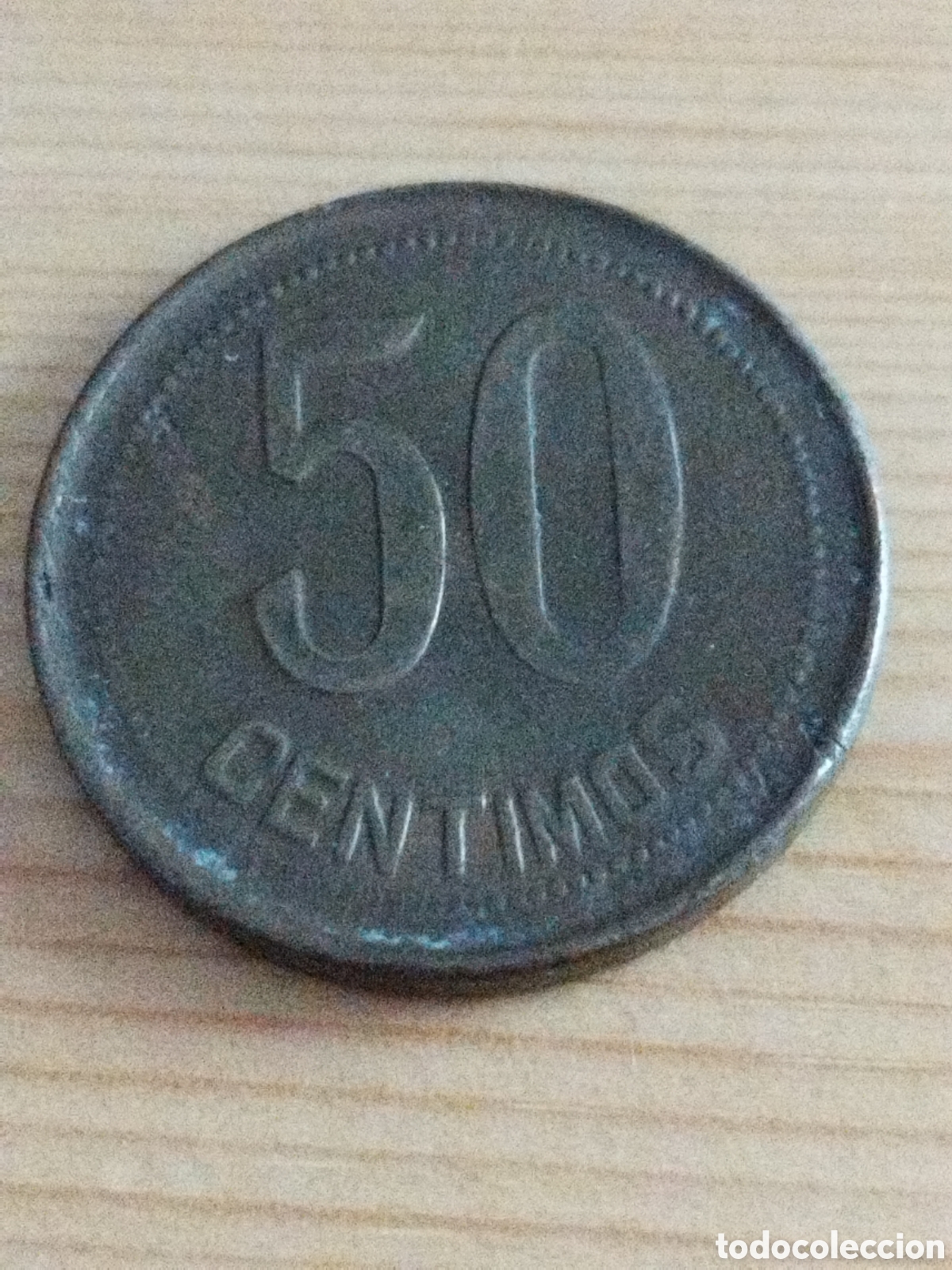 Monedas Rep&uacute;blica: Moneda de 50 c&eacute;ntimos de 1937 republica - Foto 2