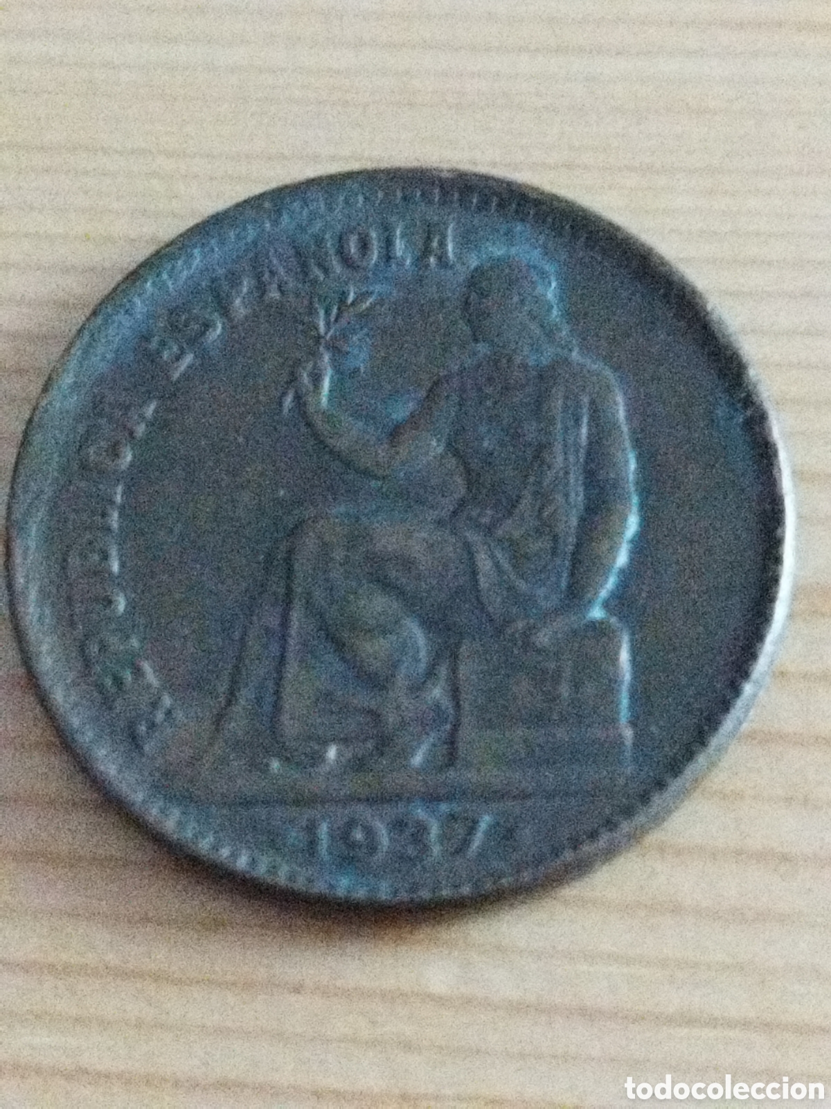Monedas Rep&uacute;blica: Moneda de 50 c&eacute;ntimos de 1937 republica - Foto 1