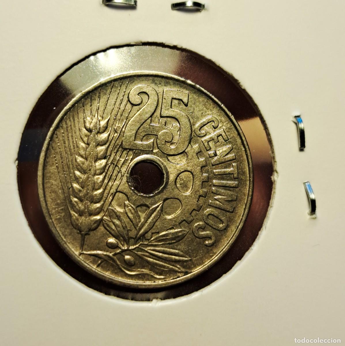 Monedas Rep&uacute;blica: NT/ 25 CENTIMOS 1934 EBC+ PARTE DE SU BRILLO ORIGINAL (E051) - Foto 2