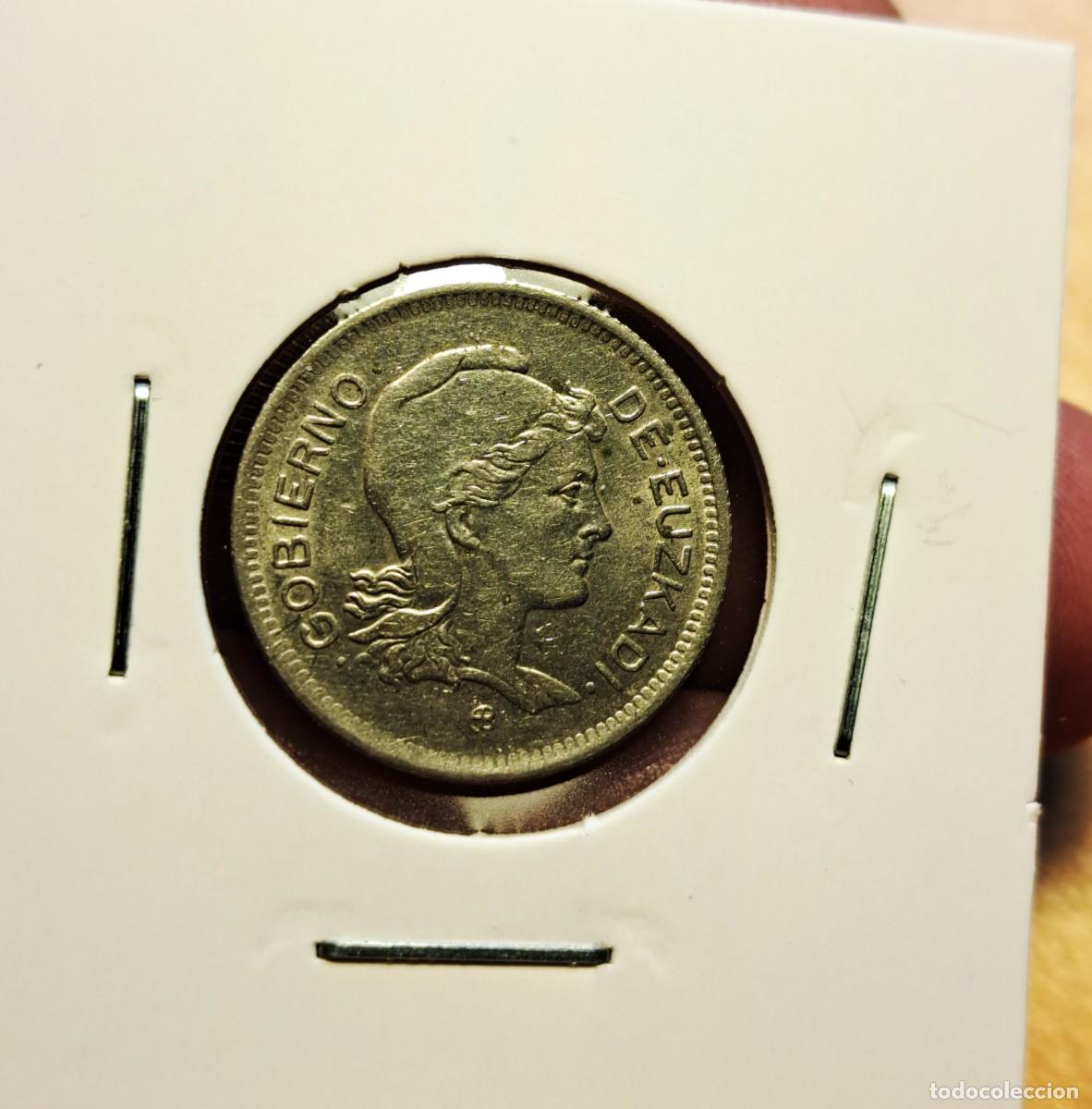 Monedas Rep&uacute;blica: NT/1 PESETAS 1937 EUSKADI EBC+ (E056) - Foto 1