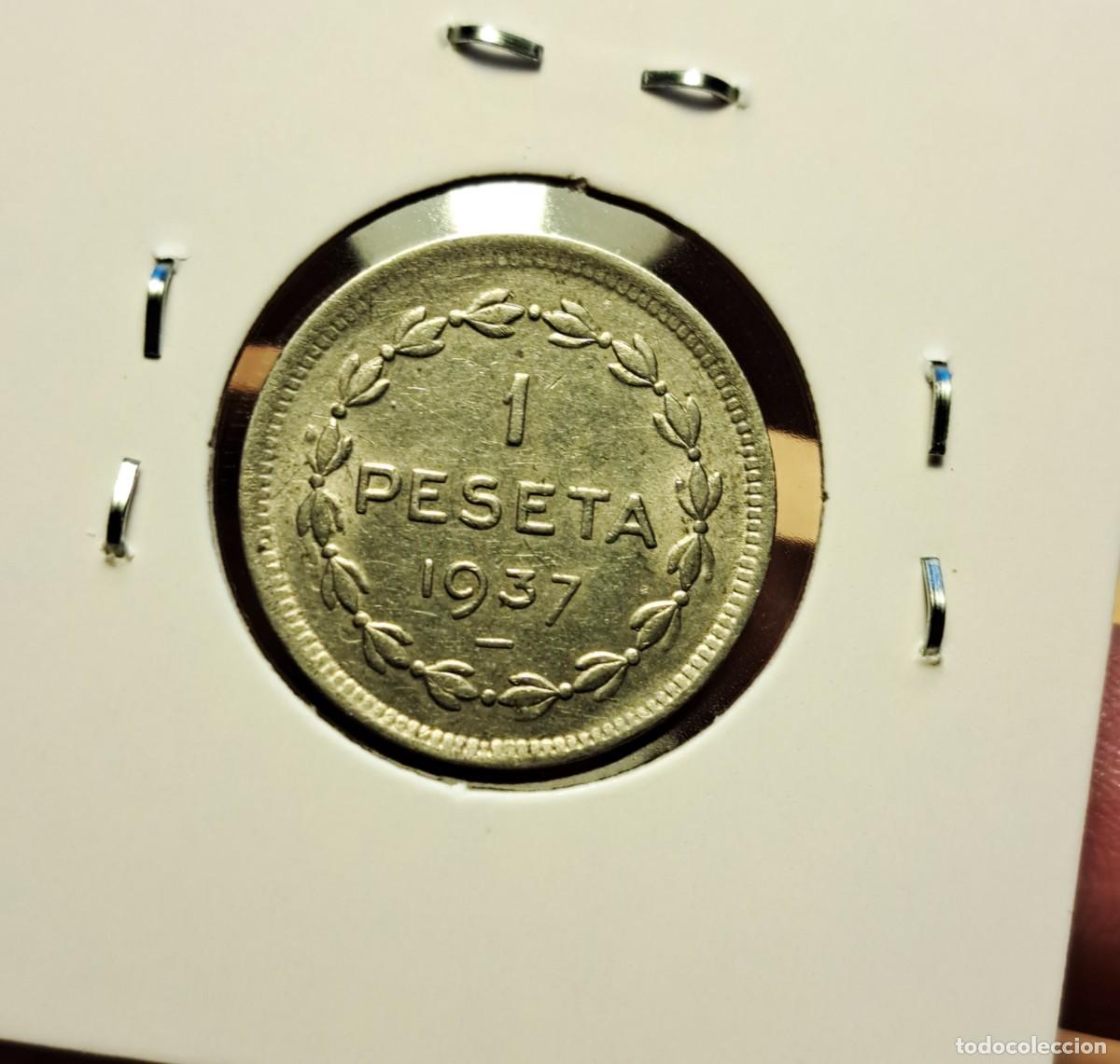 Monedas Rep&uacute;blica: NT/1 PESETAS 1937 EUSKADI EBC+ (E056) - Foto 2