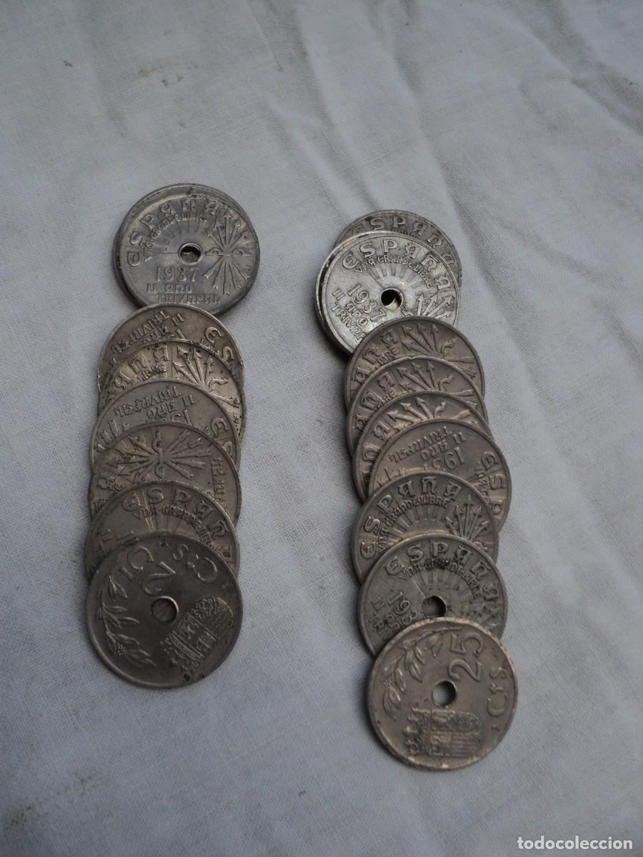 Monedas Rep&uacute;blica: LOTE MONEDAS 25 CENTIMOS 1937 - Foto 1