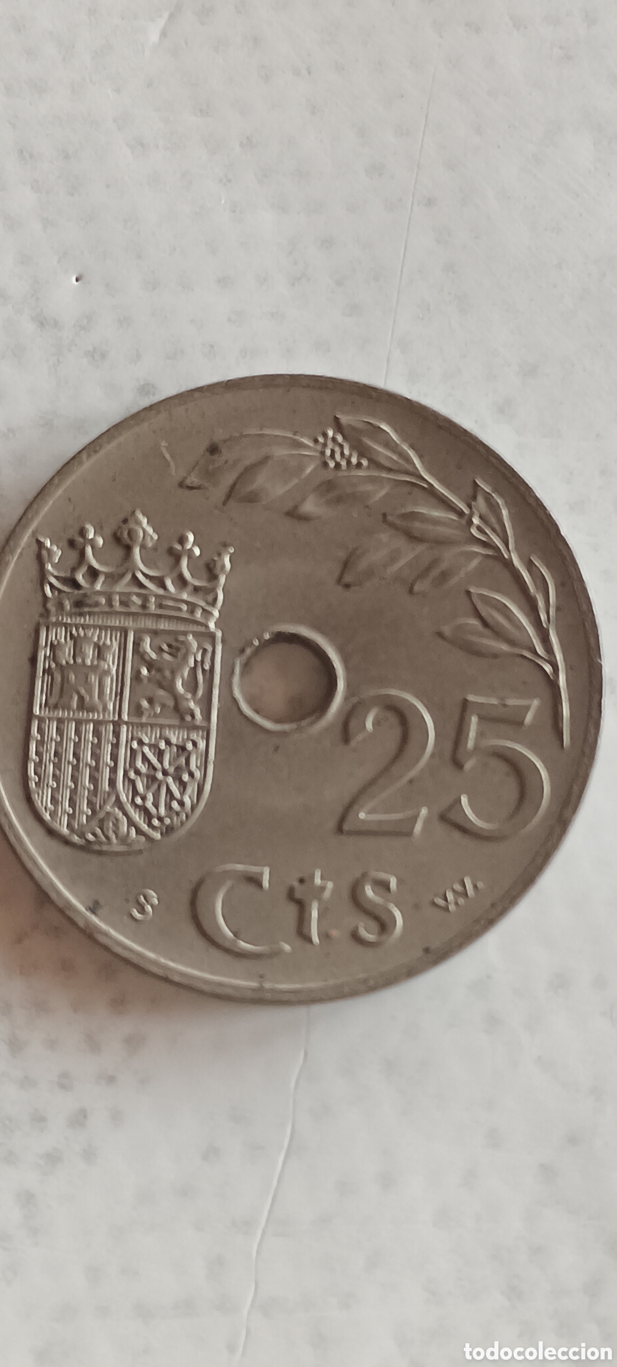 Monedas Rep&uacute;blica: Monedas Espa&ntilde;a de 25 c&eacute;ntimos 1937. - Foto 4