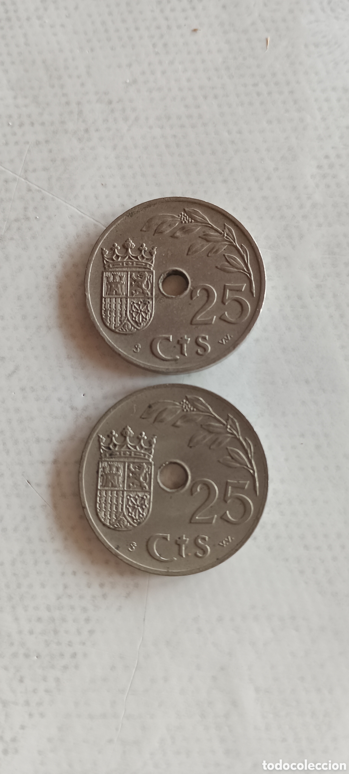 Monedas Rep&uacute;blica: Monedas Espa&ntilde;a de 25 c&eacute;ntimos 1937. - Foto 1