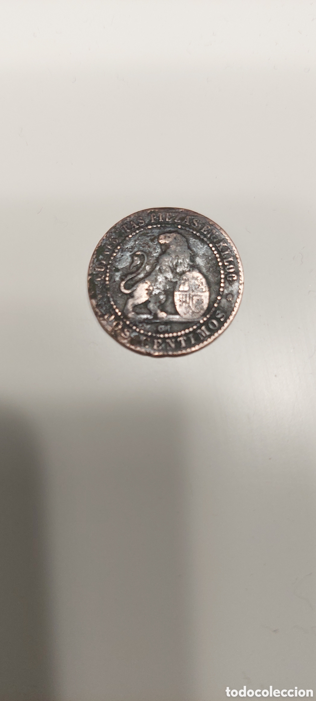 Monedas Rep&uacute;blica: 2centimos 1870. Republ - Foto 1