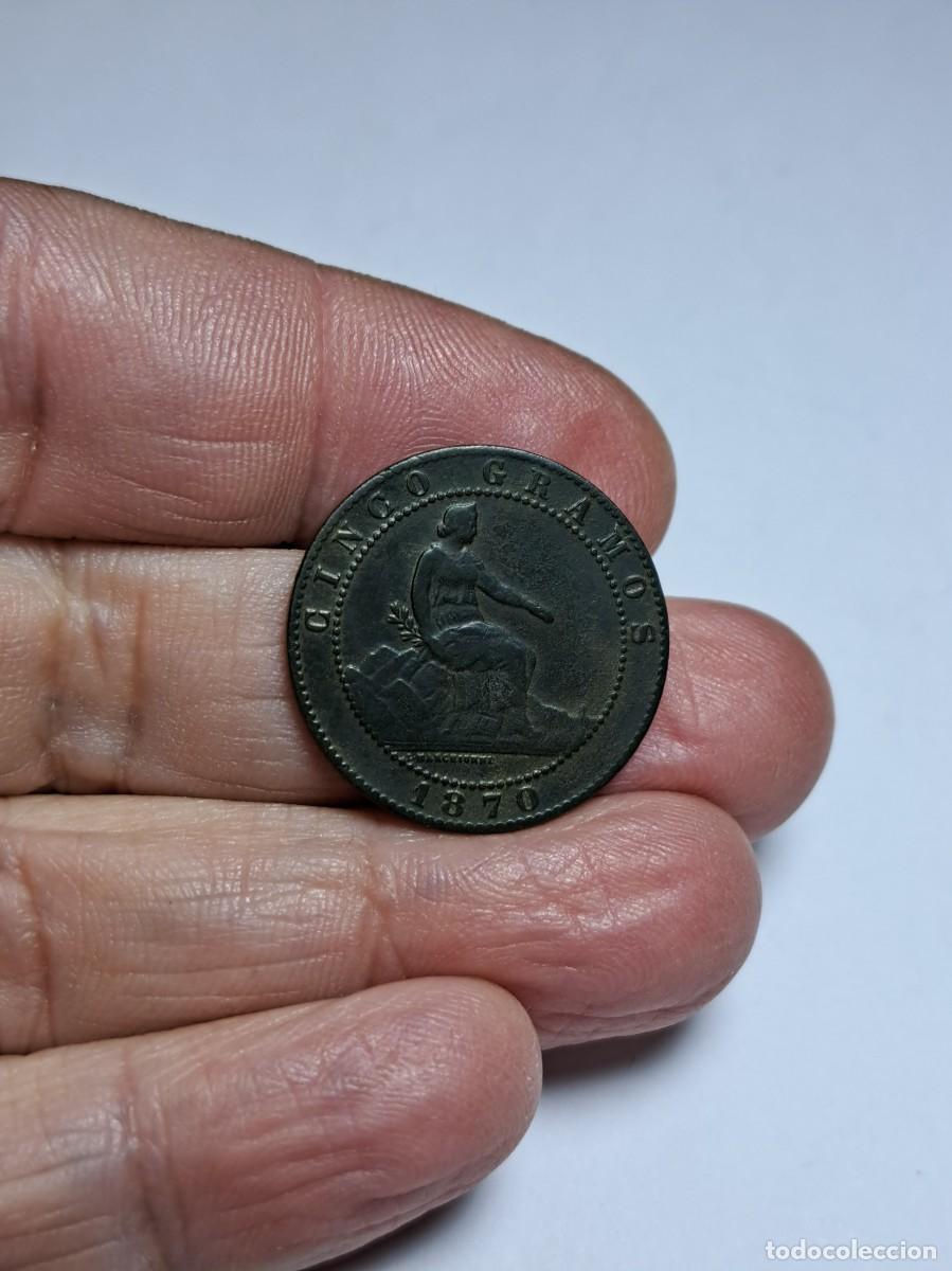 Monedas Rep&uacute;blica: NT/ CINCO CENTIMOS 1870 1&ordf; REP&Uacute;BLICA (E370) - Foto 2