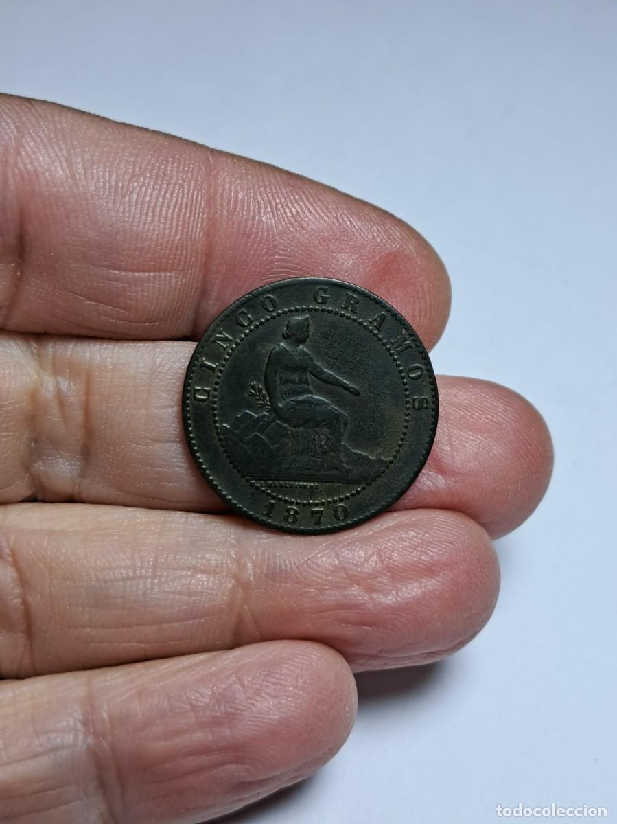 Monedas Rep&uacute;blica: NT/ CINCO CENTIMOS 1870 1&ordf; REP&Uacute;BLICA (E370) - Foto 1