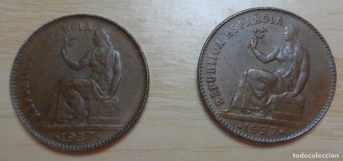 Monedas Rep&uacute;blica: LOTE DE 2 MONEDAS DE 50 CENTIMOS 1937 - Foto 1