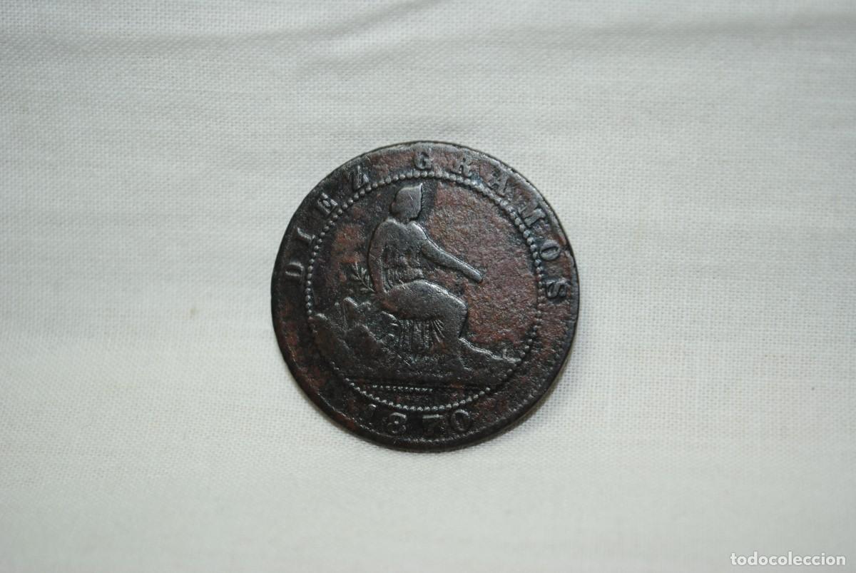 Monedas Rep&uacute;blica: DIEZ CENTIMO 1870 , REPUBLICA . - Foto 3