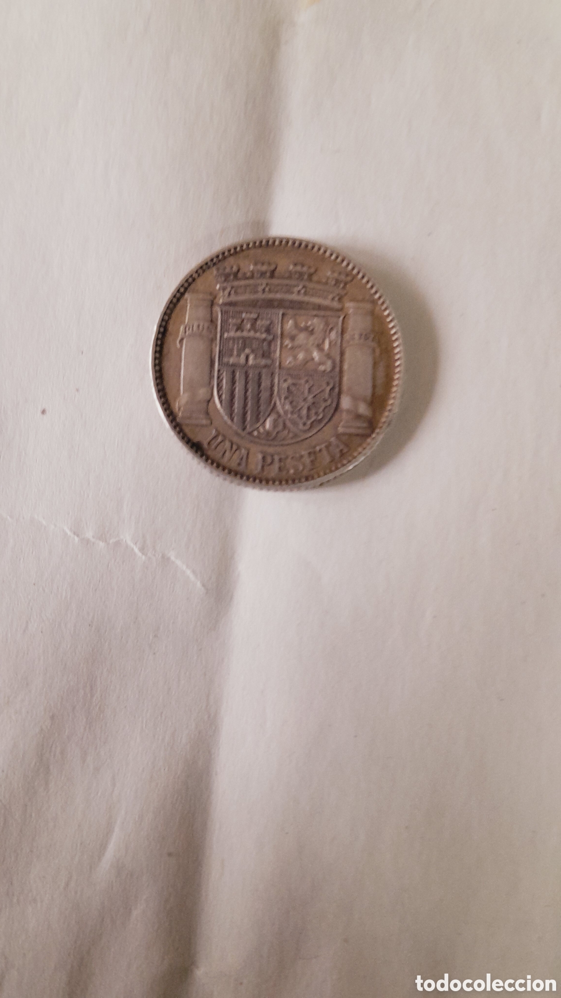 Monedas Rep&uacute;blica: Una Peseta 1933 plata - Foto 2