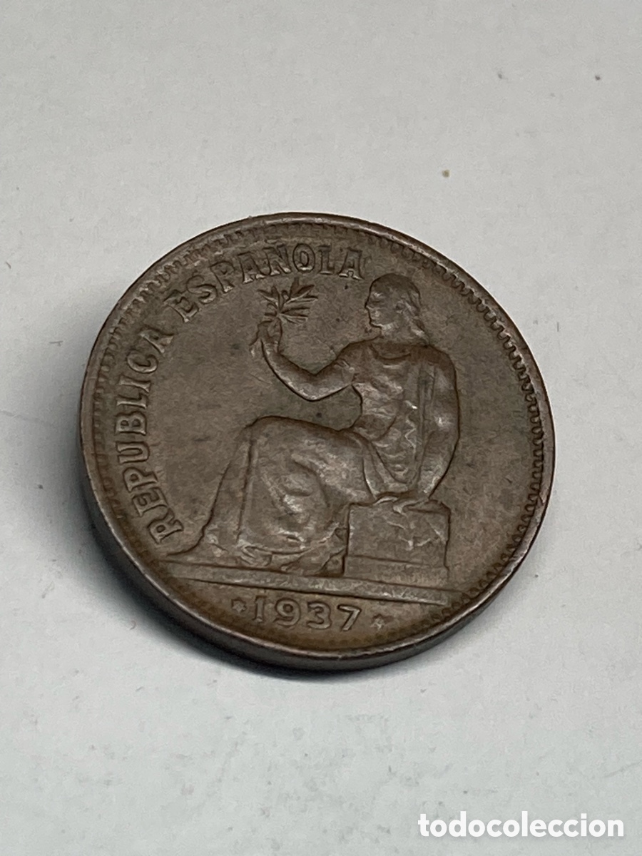 Monedas Rep&uacute;blica: Moneda 50 c&eacute;ntimos 1937 V39 - Foto 2