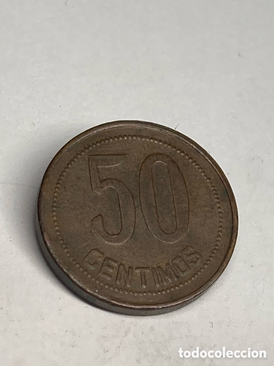 Monedas Rep&uacute;blica: Moneda 50 c&eacute;ntimos 1937 V39 - Foto 1