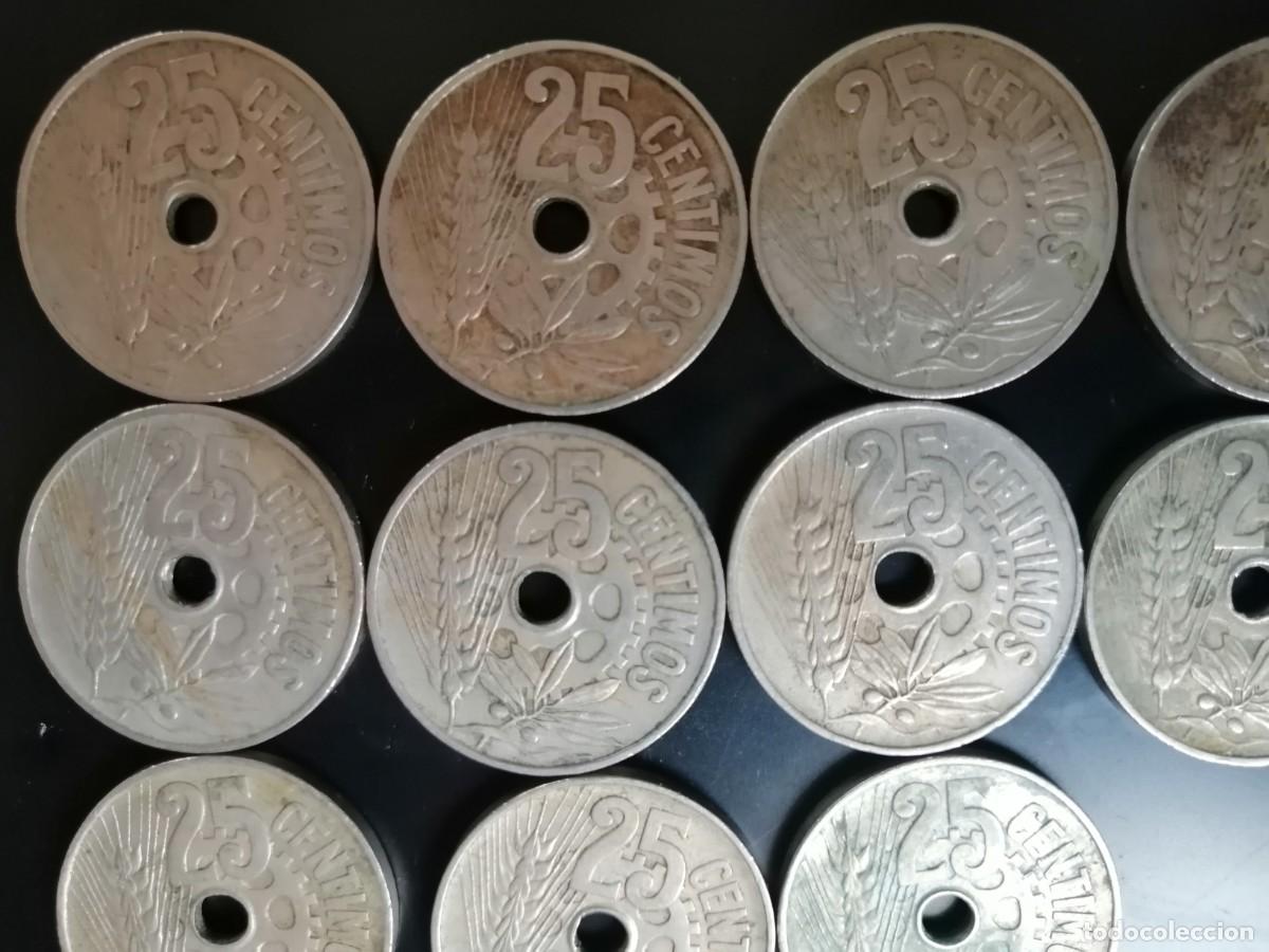 Monedas Rep&uacute;blica: 14 monedas de 25 centimos 1934 - Foto 2