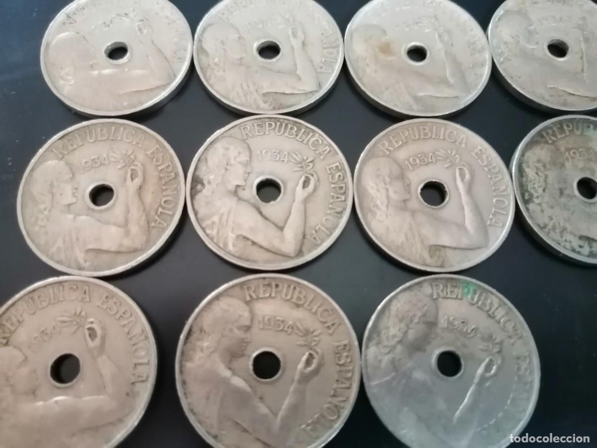 Monedas Rep&uacute;blica: 14 monedas de 25 centimos 1934 - Foto 4
