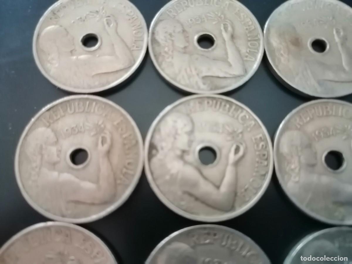 Monedas Rep&uacute;blica: 14 monedas de 25 centimos 1934 - Foto 5