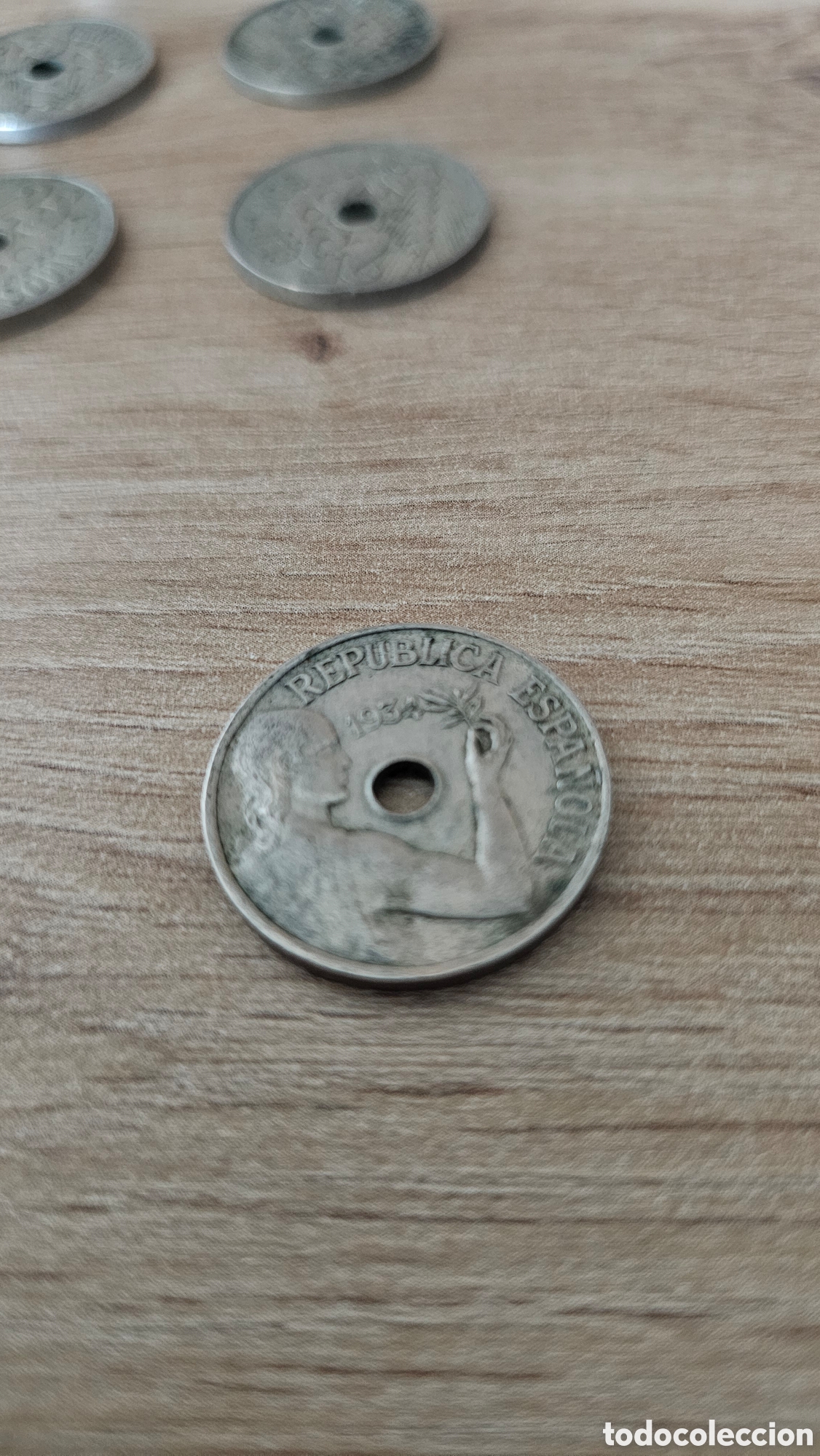 Monedas Rep&uacute;blica: 19 monedas de 25 C&eacute;ntimos 1934 - Foto 5