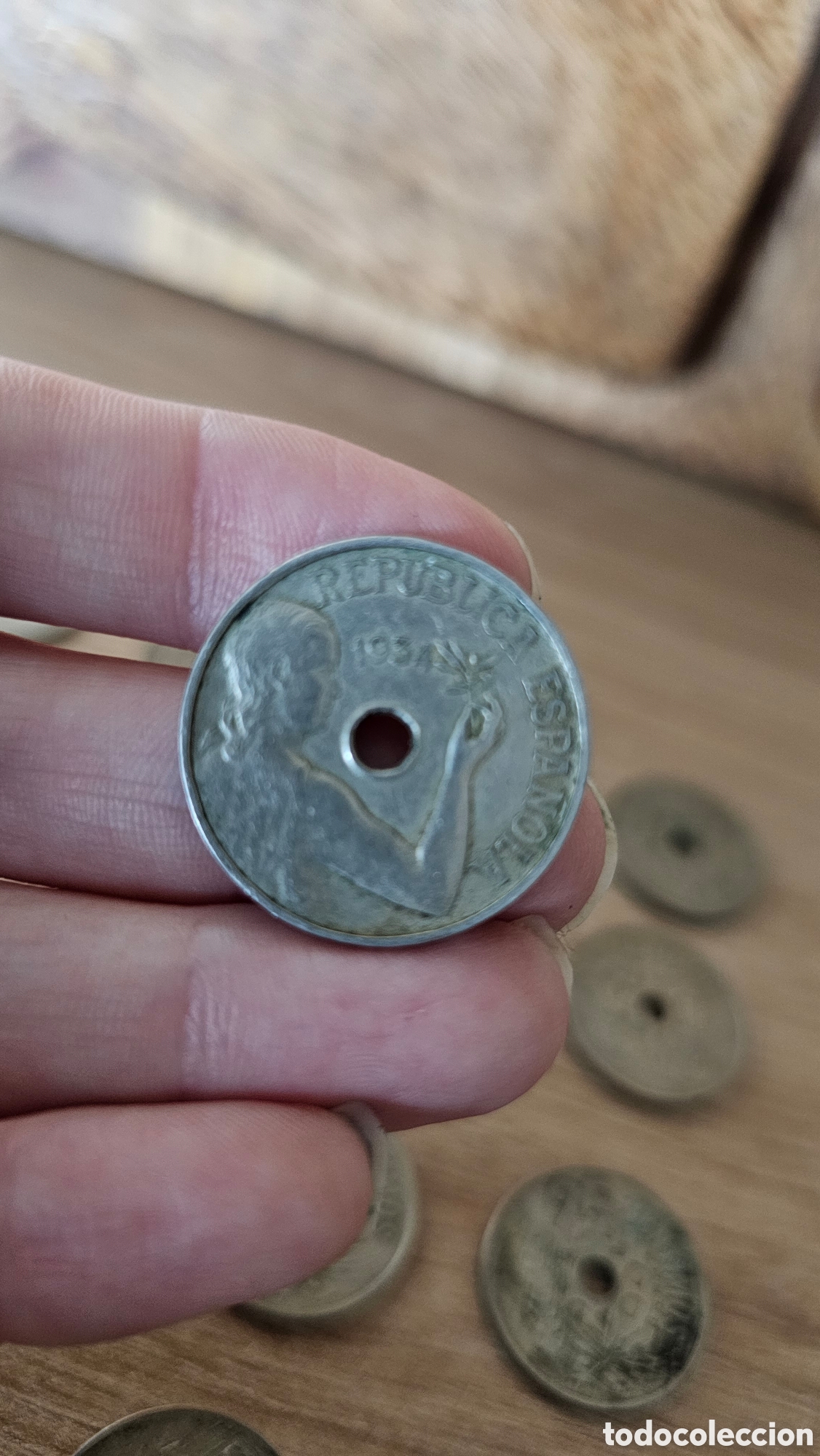Monedas Rep&uacute;blica: 19 monedas de 25 C&eacute;ntimos 1934 - Foto 9