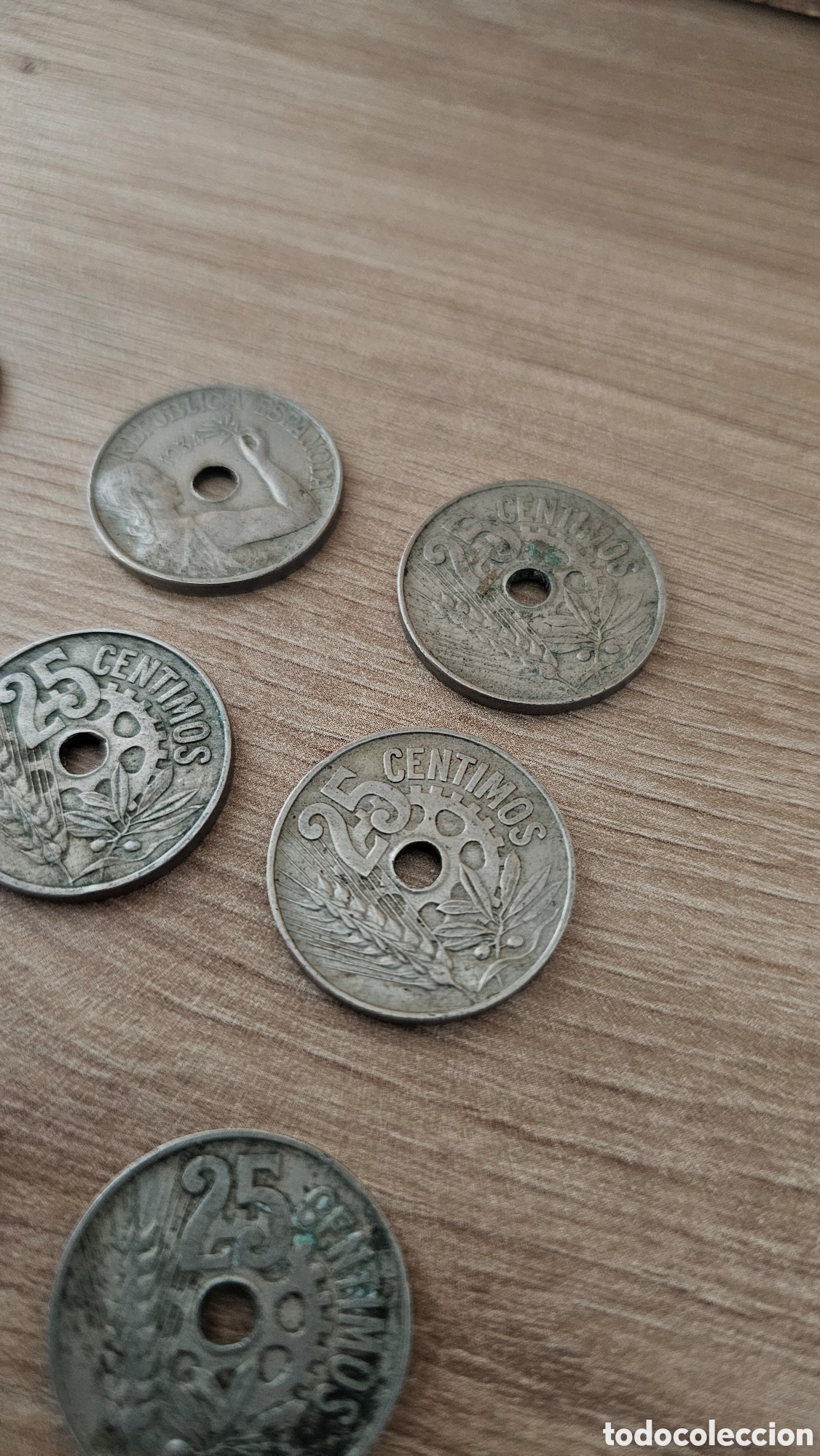 Monedas Rep&uacute;blica: 19 monedas de 25 C&eacute;ntimos 1934 - Foto 10
