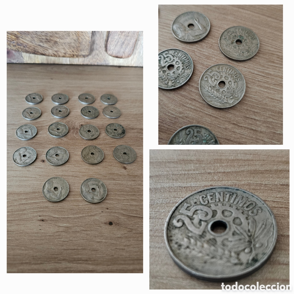 Monedas Rep&uacute;blica: 19 monedas de 25 C&eacute;ntimos 1934 - Foto 1