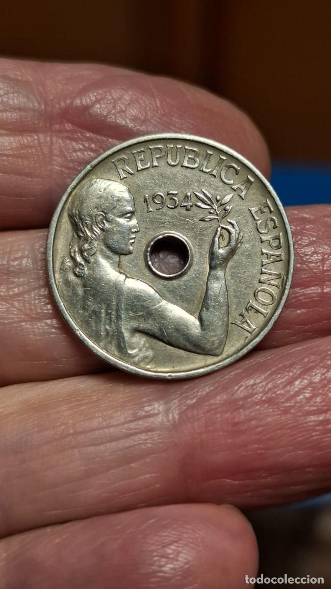 Monedas Rep&uacute;blica: MONEDA DE 25 C&Eacute;NTIMOS DE 1934 - Foto 1